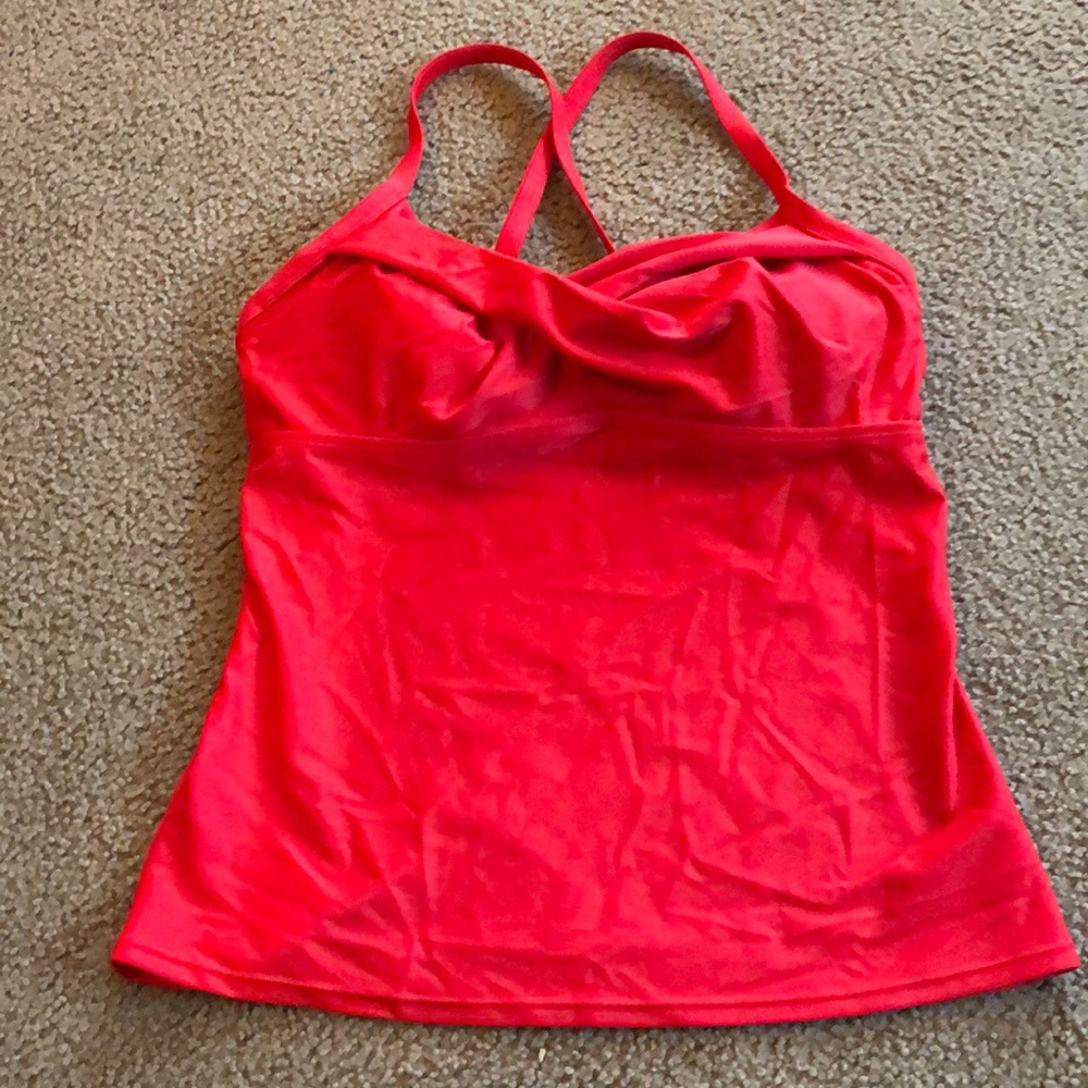 Athleta red swim tankini